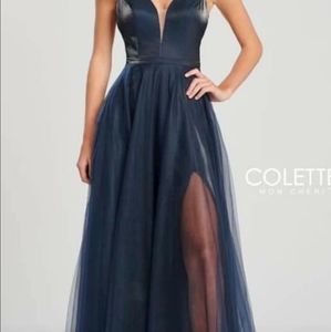 Collette Navy prom Bridesmaid gown dress sz 12